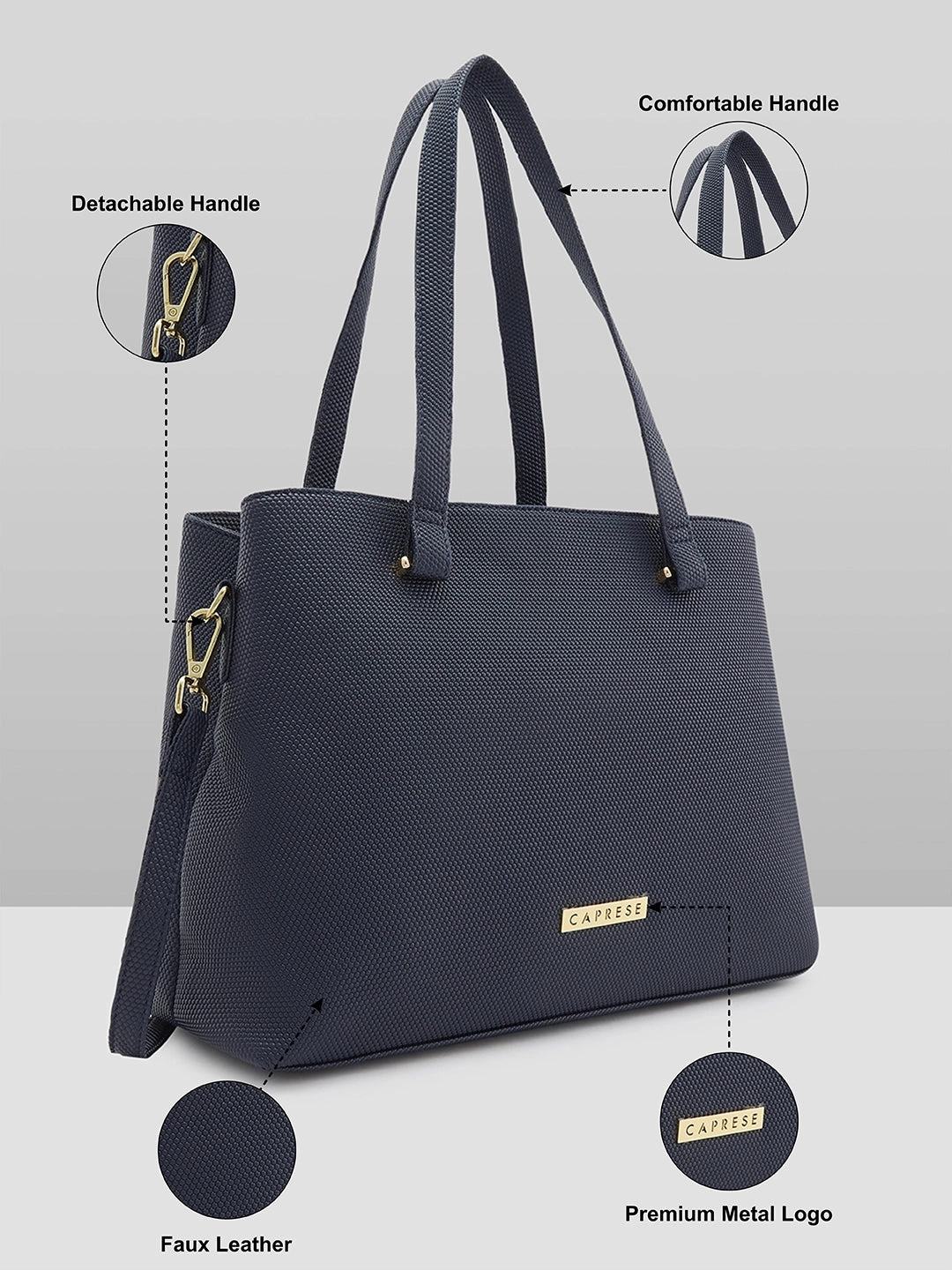 Caprese Cherry Medium Blue Satchel Bag