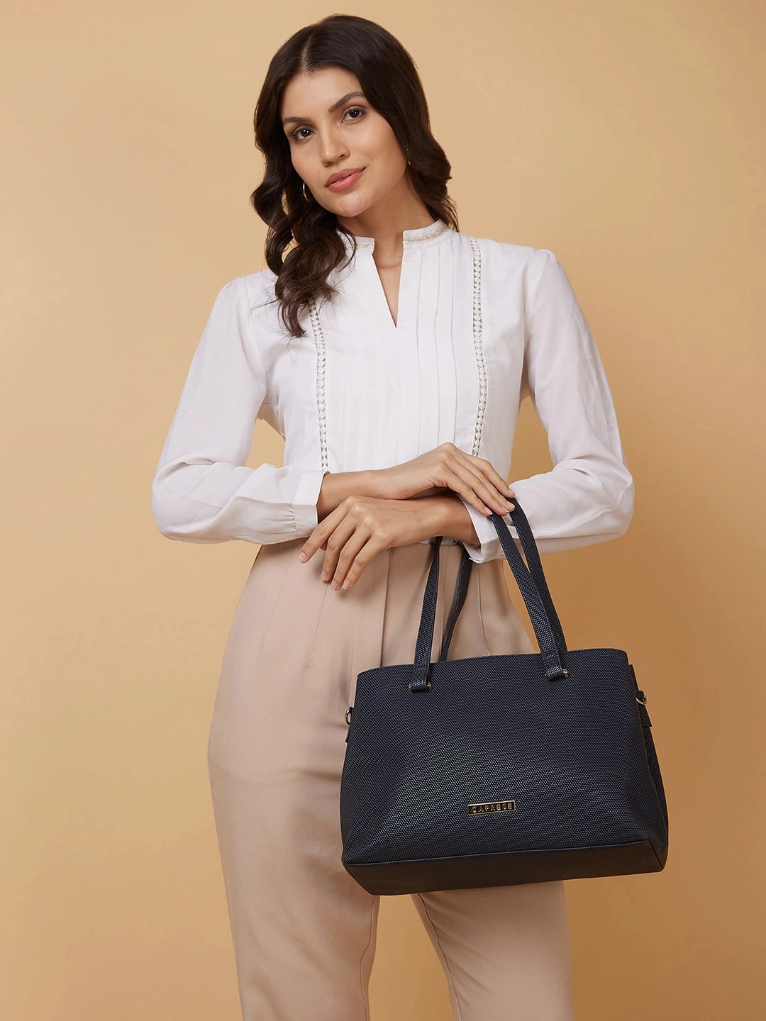 Caprese Cherry Medium Blue Satchel Bag