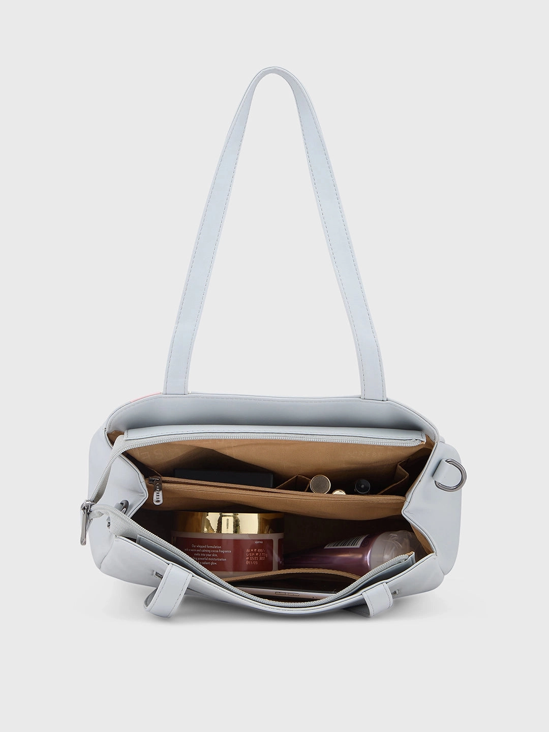 Caprese Chia Medium Light Grey Satchel Bag