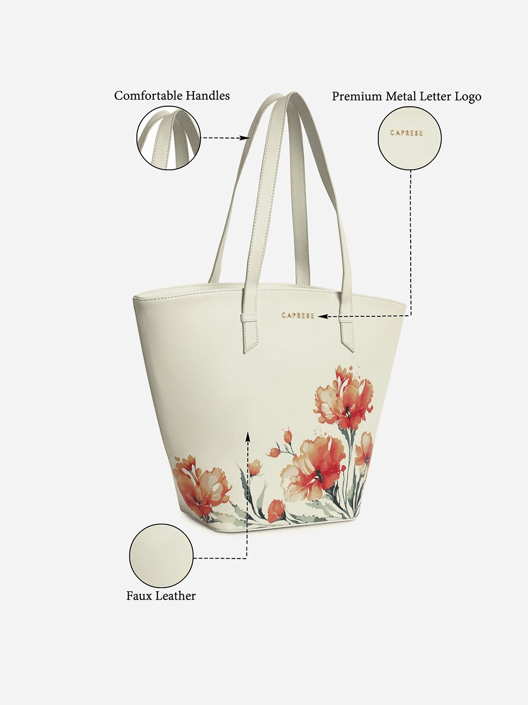 Caprese Chloe Large Grey Satchel Bag