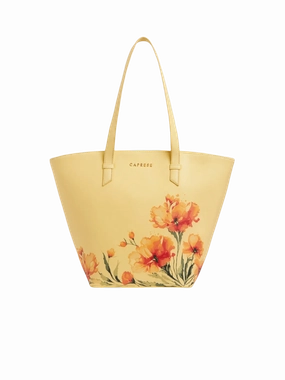Caprese Chloe Large Yellow Satchel Bag