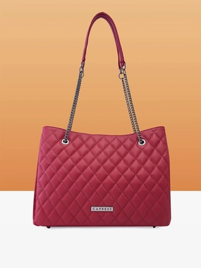 Caprese Cicely Large Maroon Satchel Bag