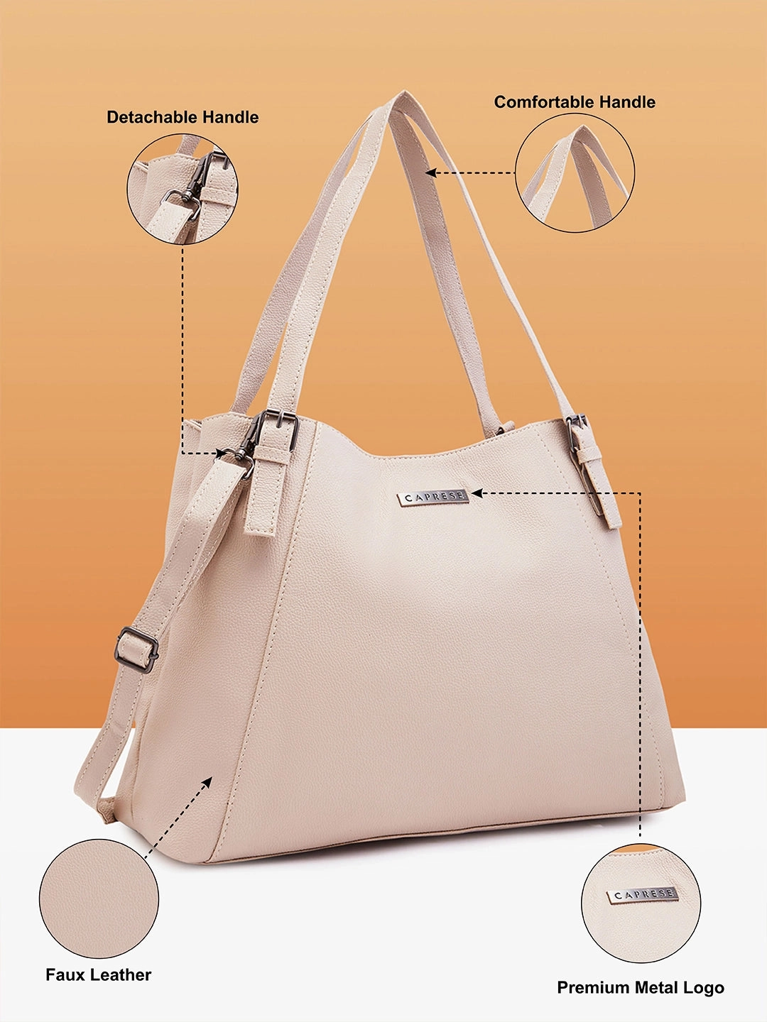Caprese Coco Large Clay Satchel Bag