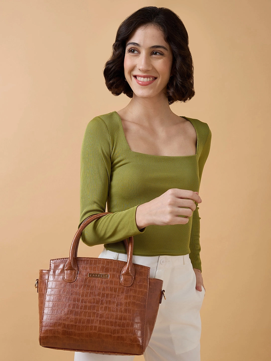 Caprese Cristina Medium Brown Satchel Bag