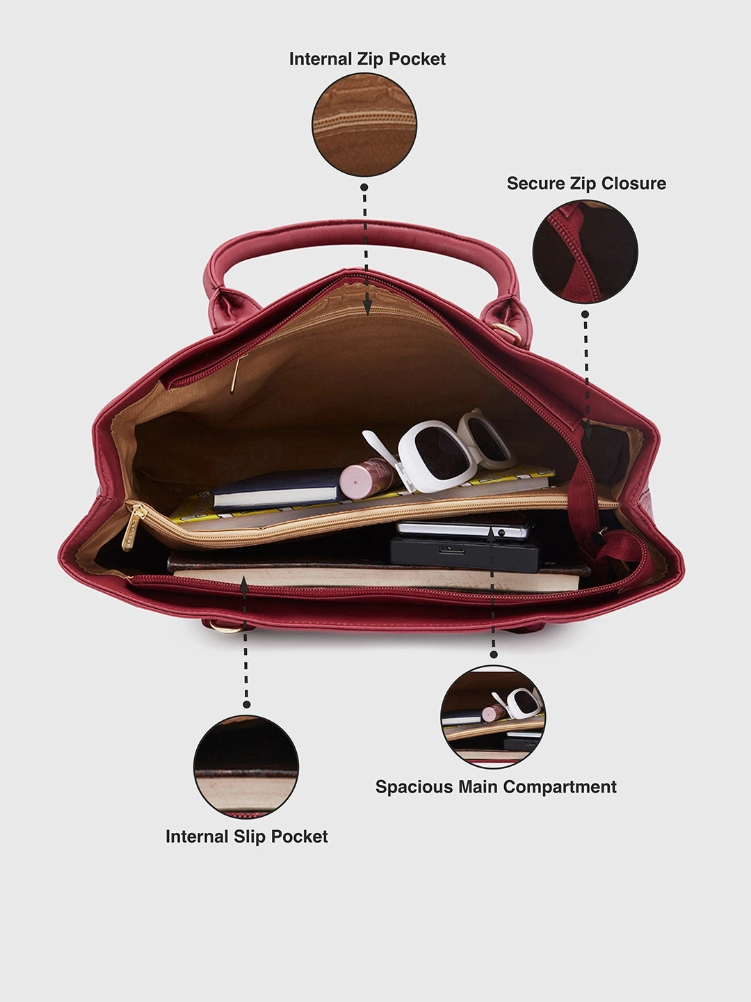 Caprese Cynthia Medium Plum Satchel Bag