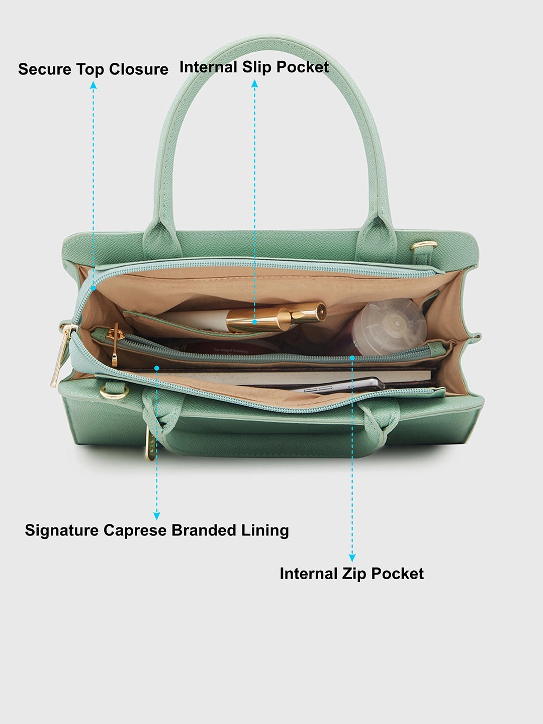 Caprese Daphne Medium Mint Satchel Bag