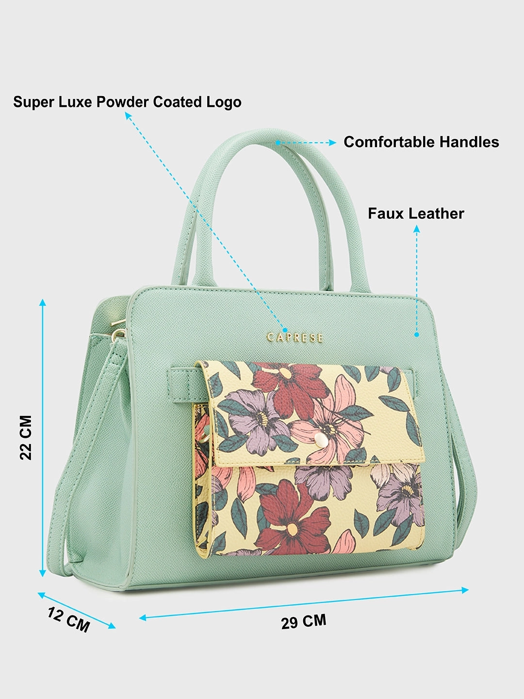 Caprese Daphne Medium Mint Satchel Bag