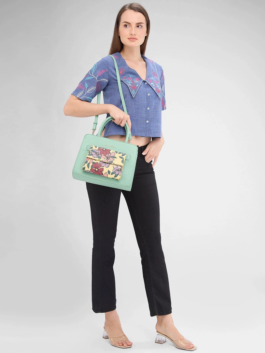 Caprese Daphne Medium Mint Satchel Bag