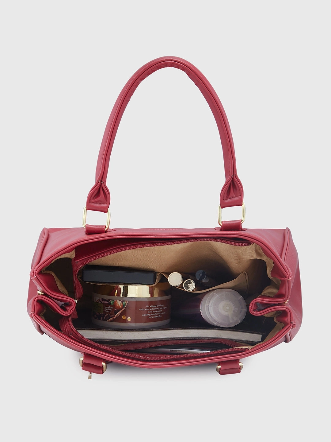 Caprese Dora Large Burgundy Satchel Bag
