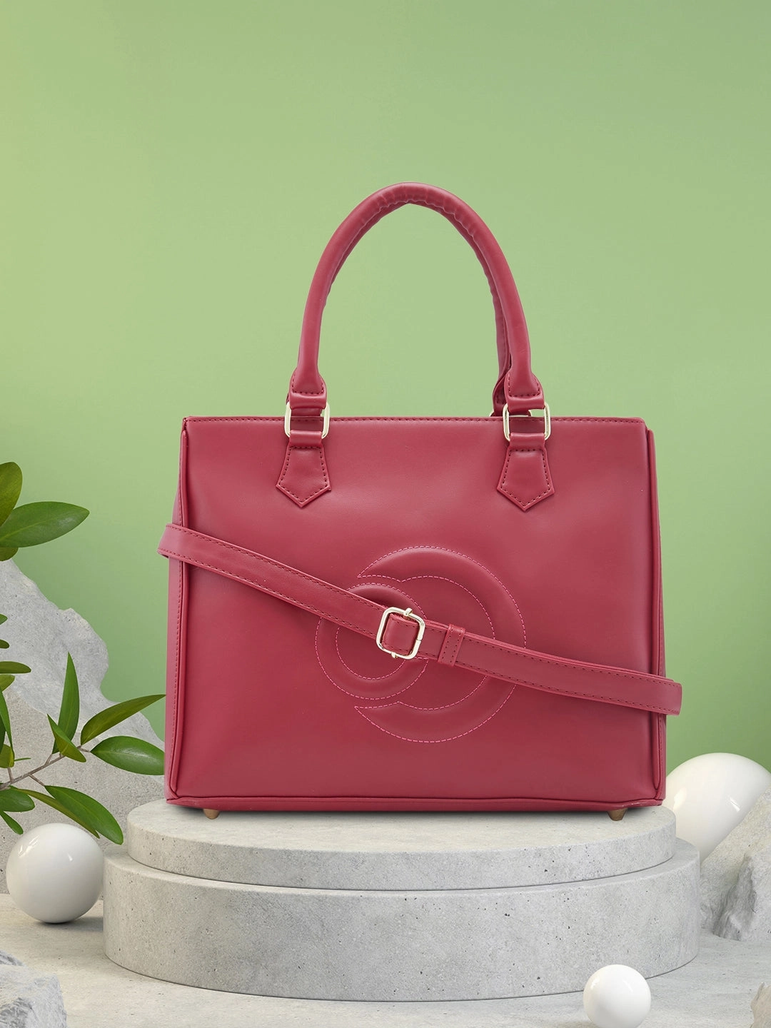 Caprese Dora Large Burgundy Satchel Bag
