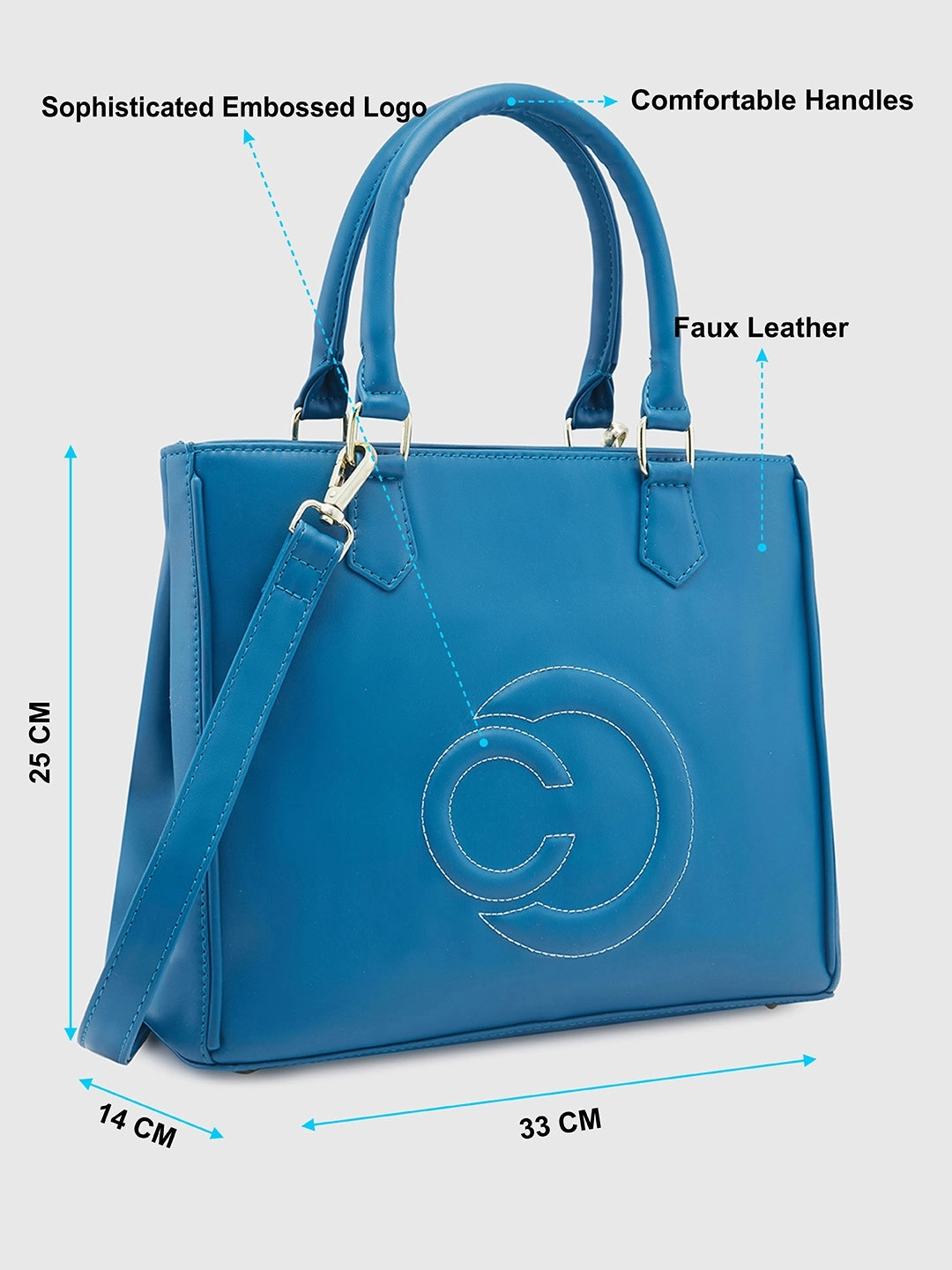 Caprese Dora Large Teal Satchel Bag