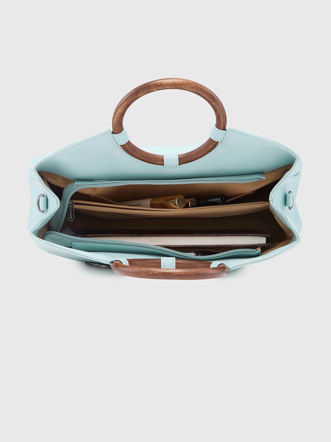 Caprese Edwina Large Aqua Satchel Bag
