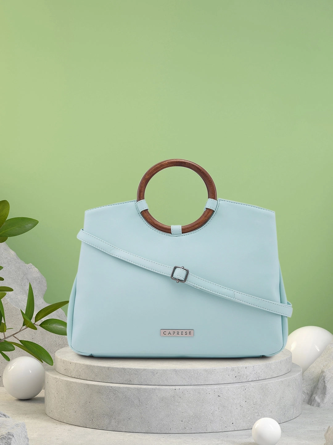 Caprese Edwina Large Aqua Satchel Bag