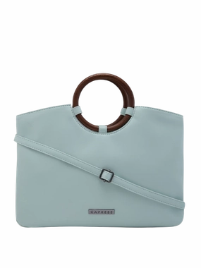 Caprese Edwina Large Blue Satchel Bag
