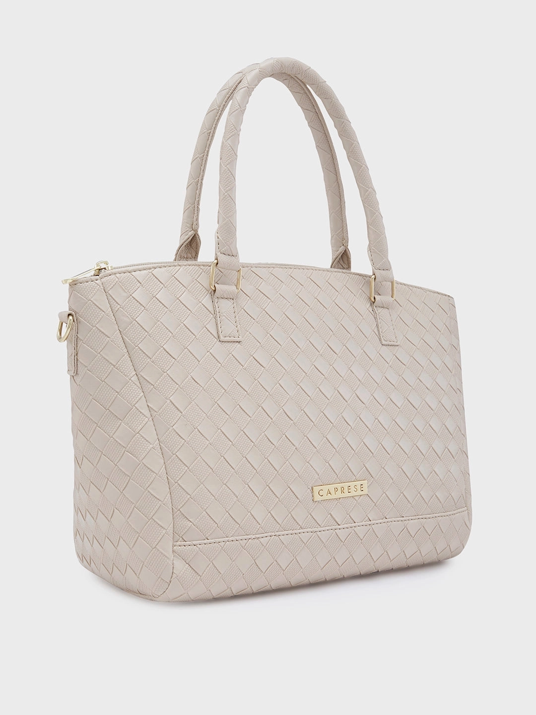 Caprese Eleana Large Beige Satchel Bag Bag
