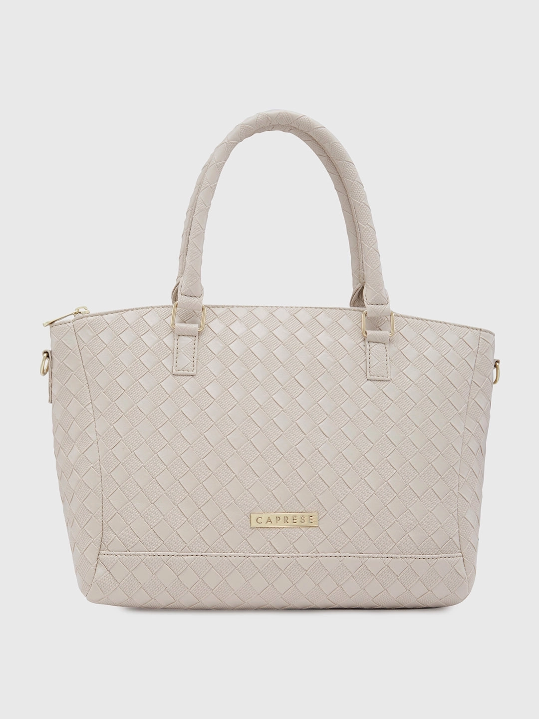 Caprese Eleana Large Beige Satchel Bag Bag