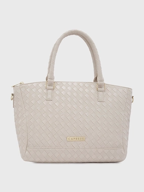 Caprese Eleana Large Beige Satchel Bag Bag