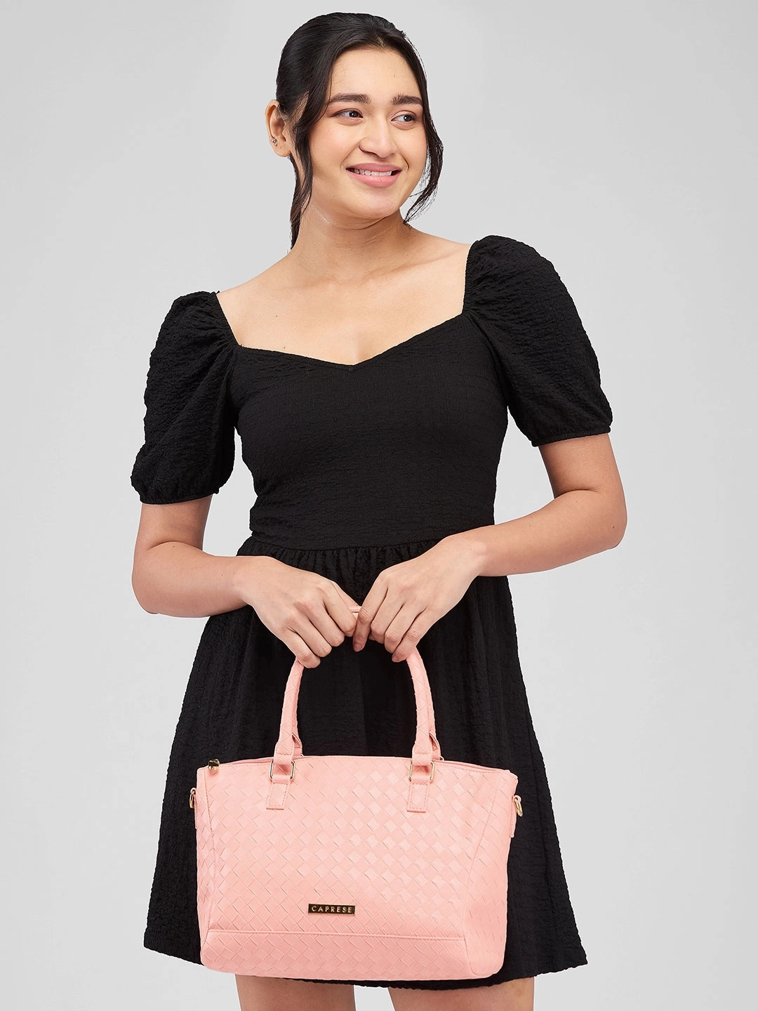 Caprese Eleana Large Blush Satchel Bag