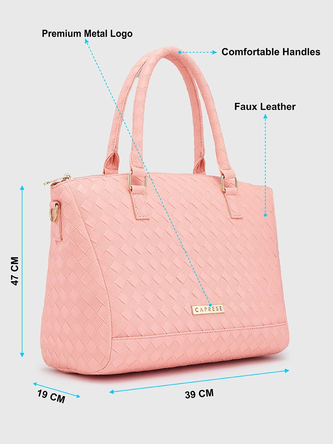 Caprese Eleana Large Blush Satchel Bag