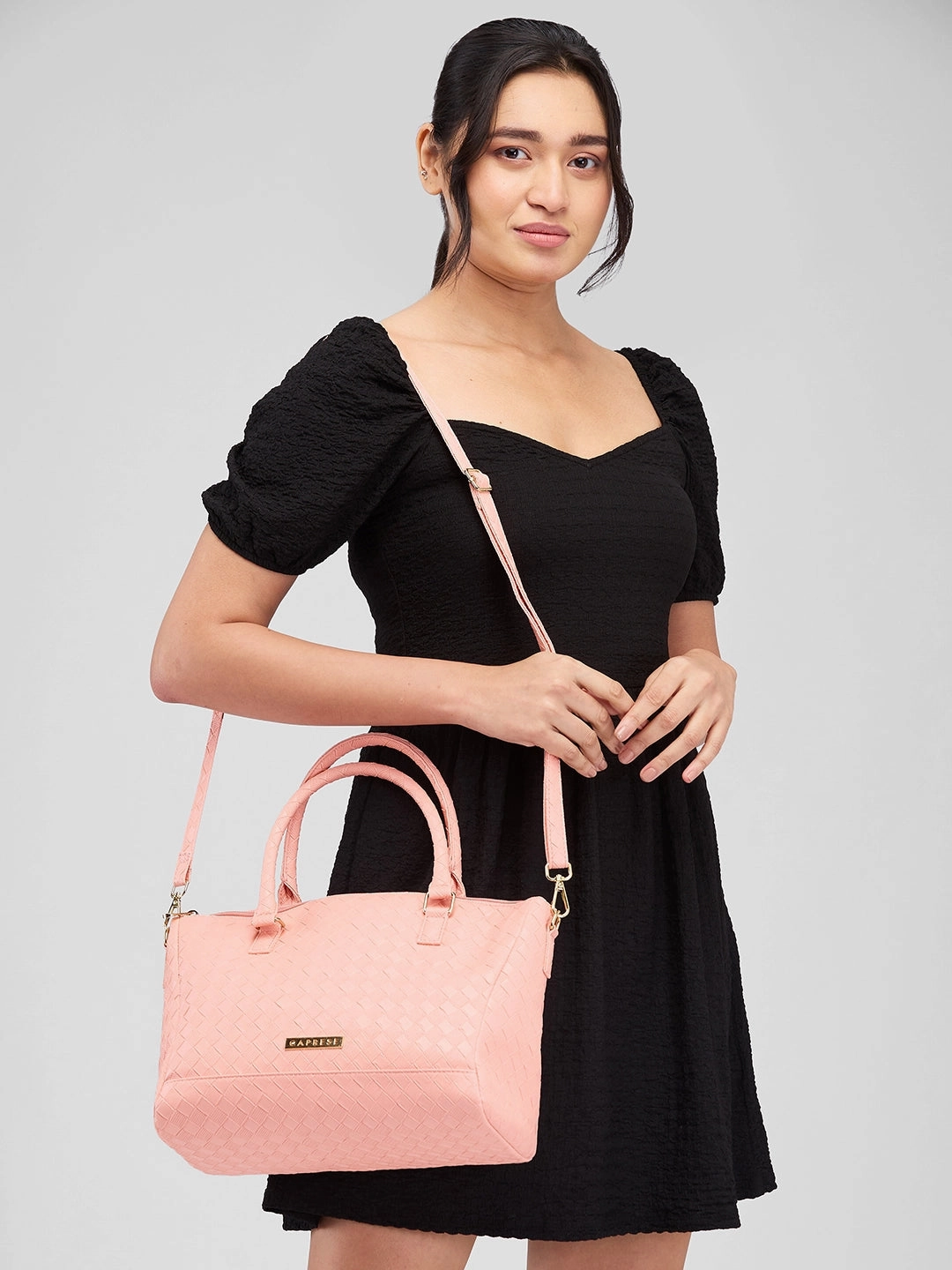 Caprese Eleana Large Blush Satchel Bag