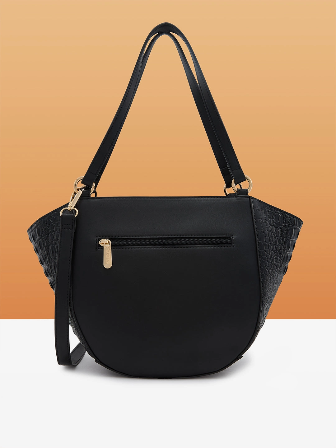 Caprese Felix Large Black Satchel Bag