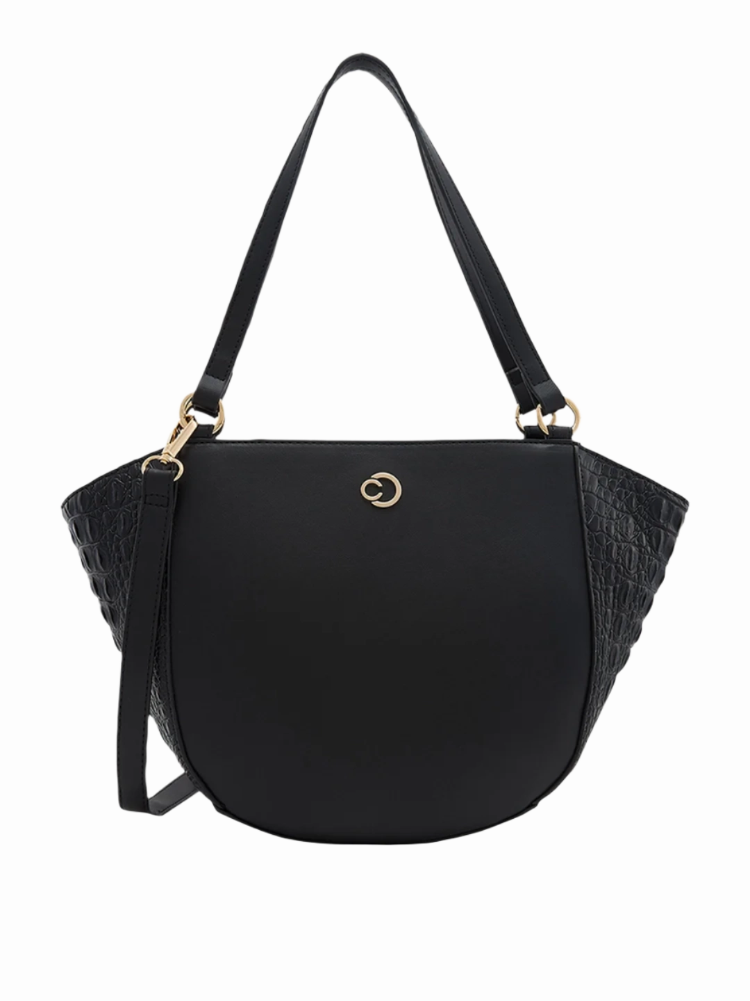 Caprese Felix Large Black Satchel Bag