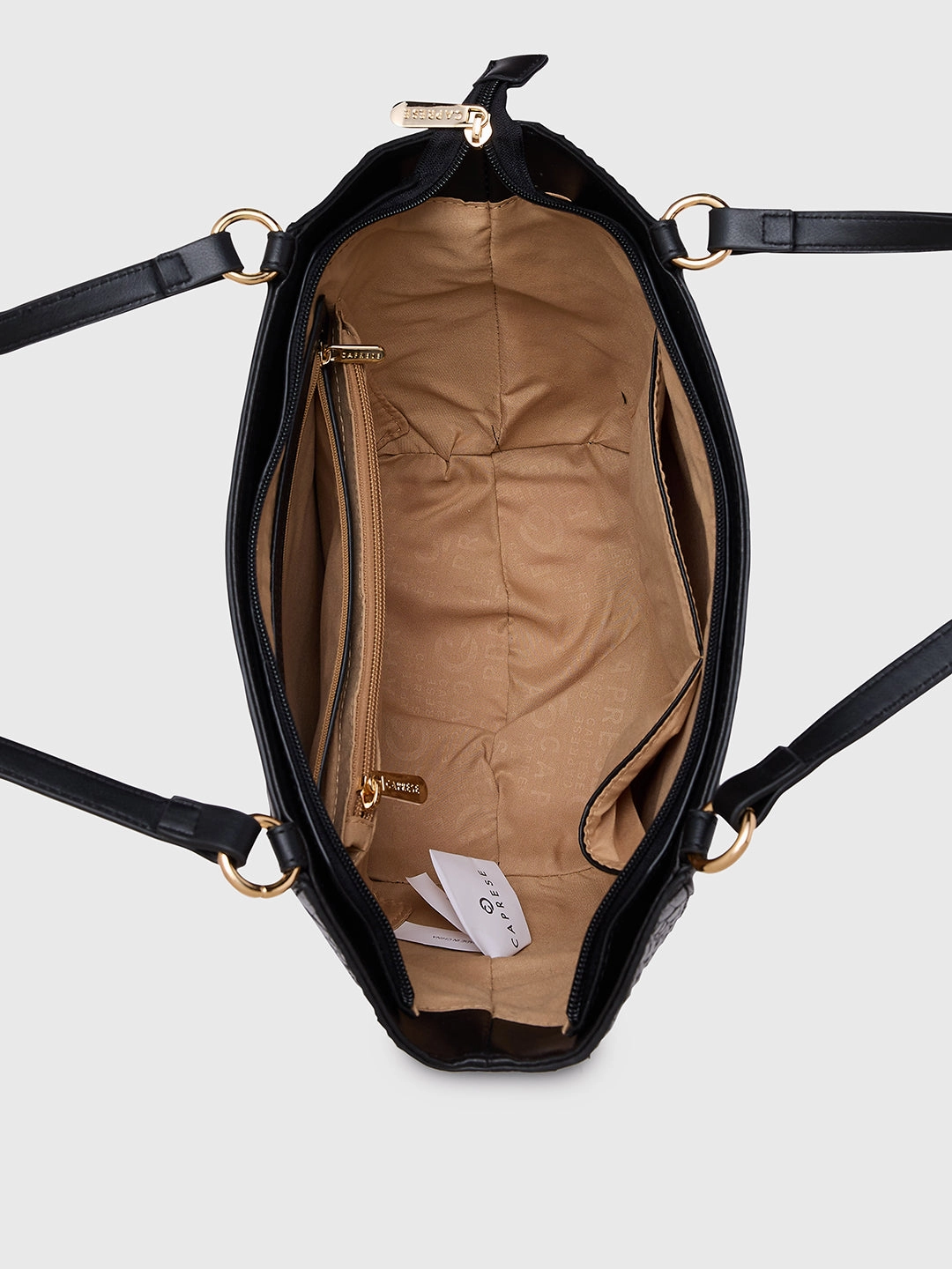 Caprese Felix Large Black Satchel Bag