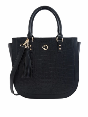 Caprese Felix Medium Black Satchel Bag