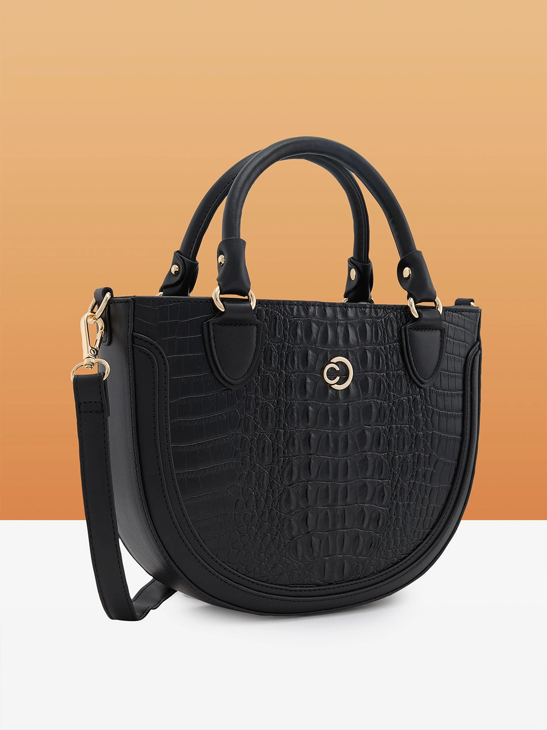 Caprese Felix Small Black Satchel Bag
