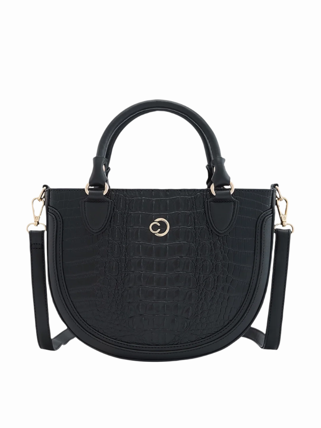 Caprese Felix Small Black Satchel Bag