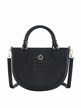 Caprese Felix Small Black Satchel Bag