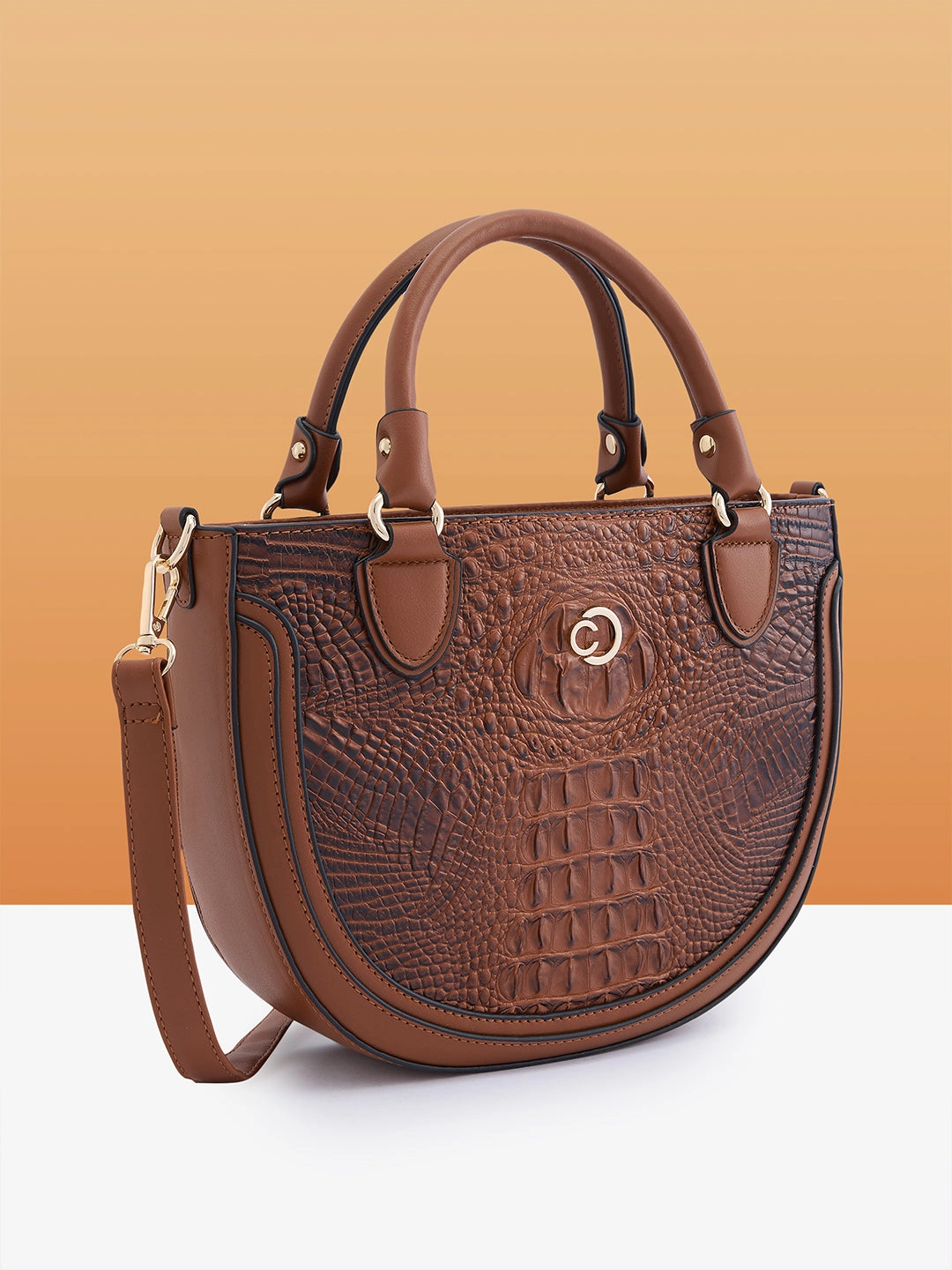 Caprese Felix Small Tan Satchel Bag