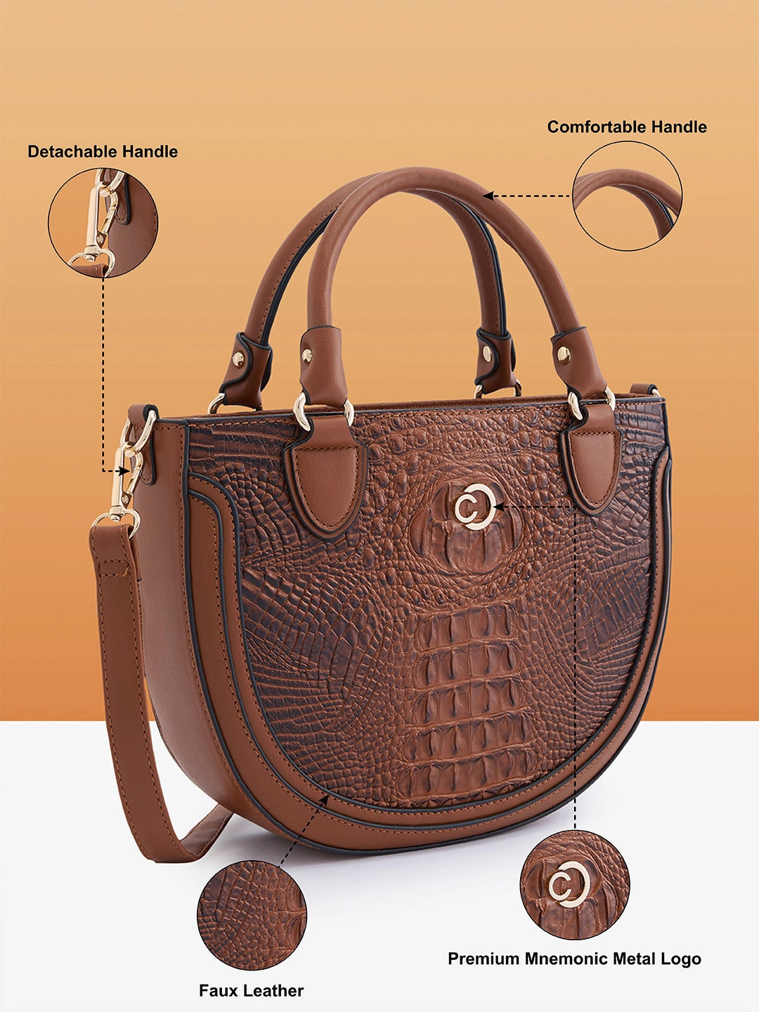 Caprese Felix Small Tan Satchel Bag