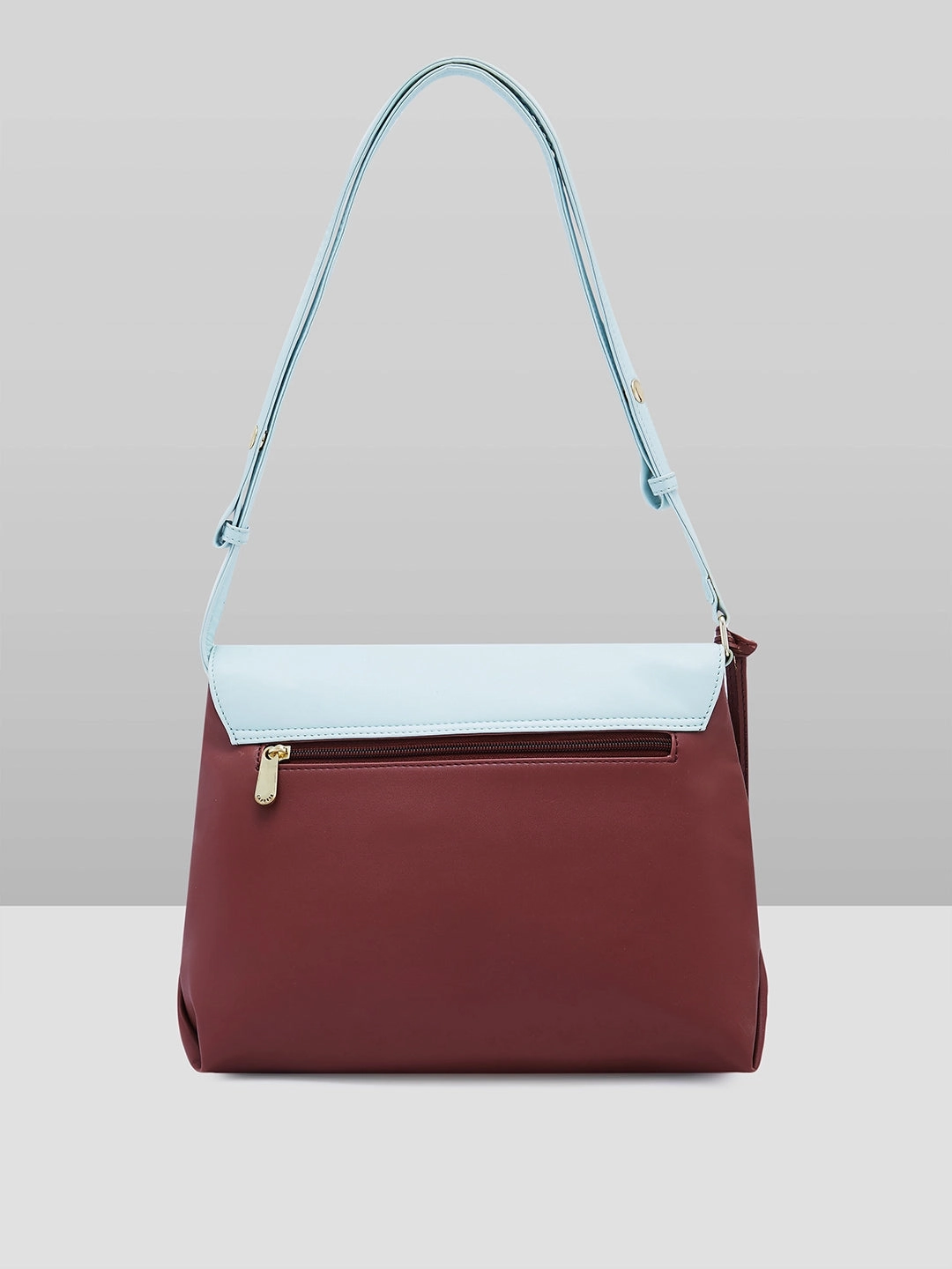 Caprese Fenne Small Blue & Choco Satchel Bag