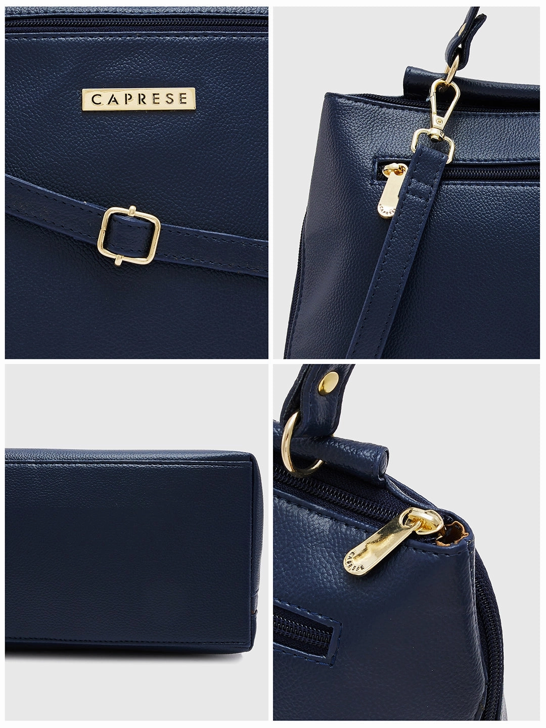 Caprese Fernanda Small Navy Satchel Bag
