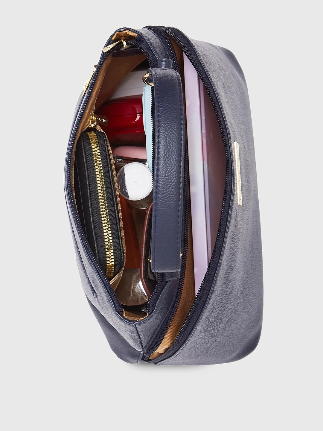 Caprese Fernanda Small Navy Satchel Bag