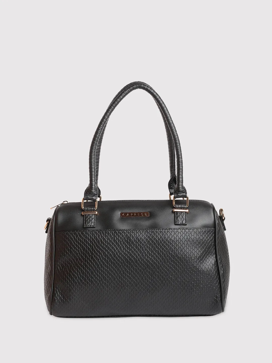Caprese Fiona Medium Black Satchel Bag