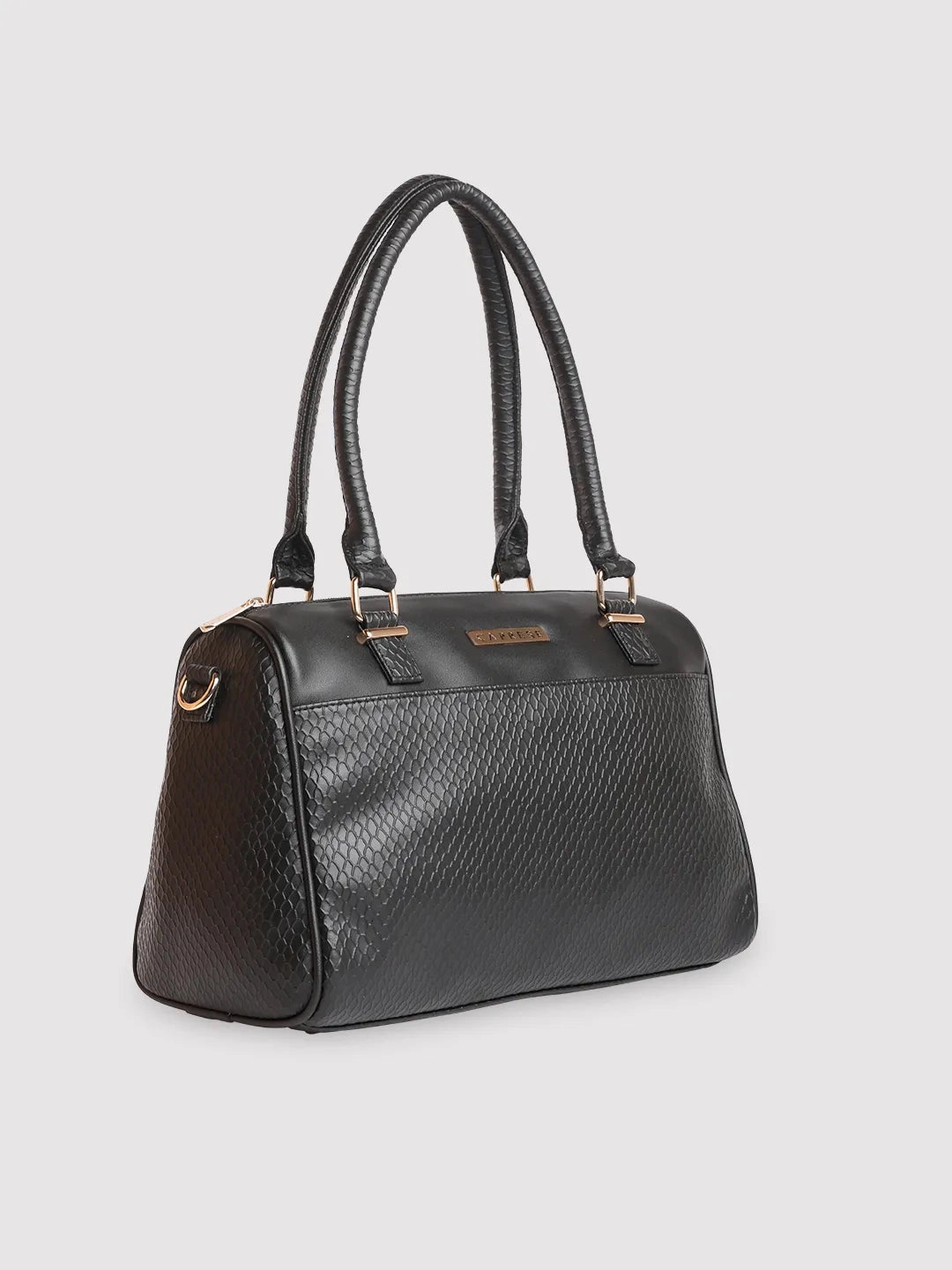 Caprese Fiona Medium Black Satchel Bag