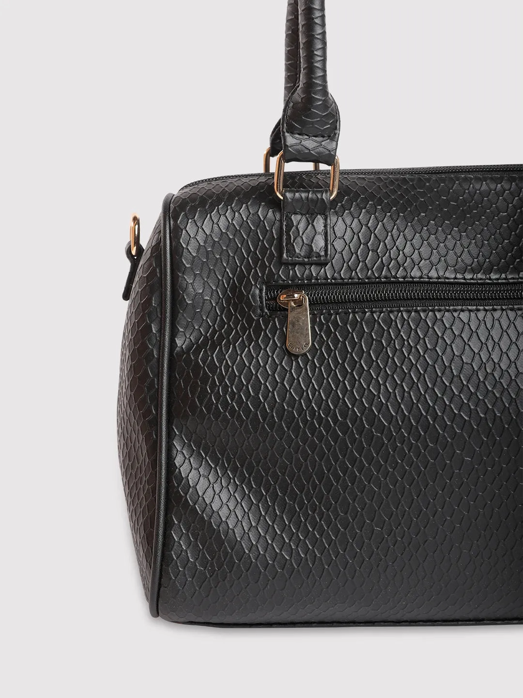 Caprese Fiona Medium Black Satchel Bag
