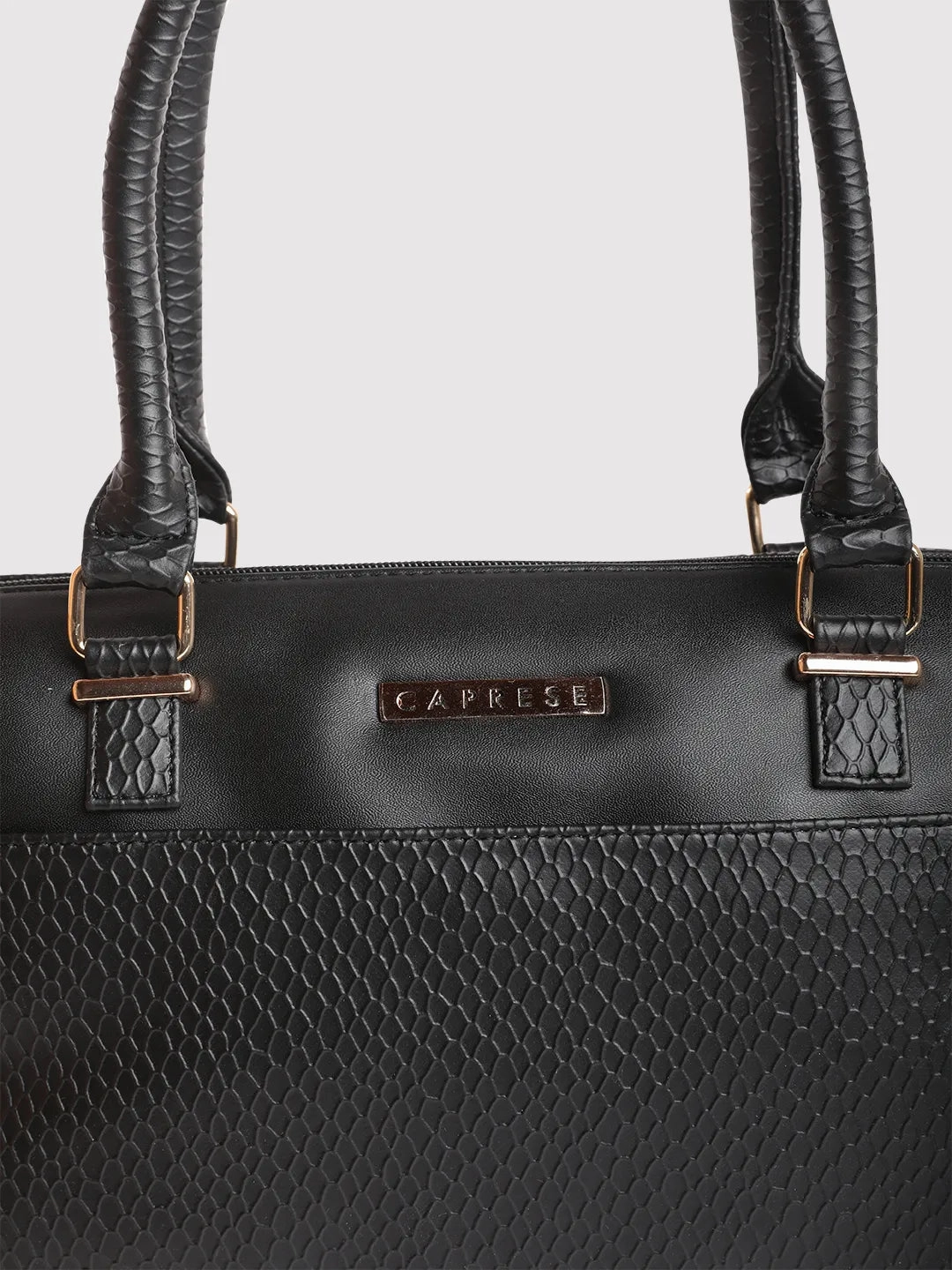 Caprese Fiona Medium Black Satchel Bag