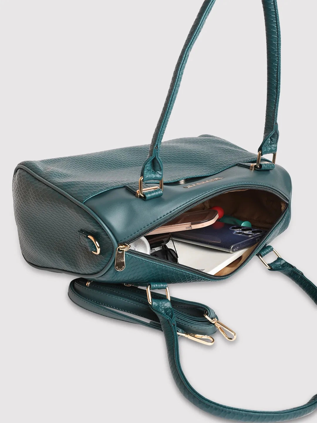 Caprese Fiona Medium Black Satchel Bag