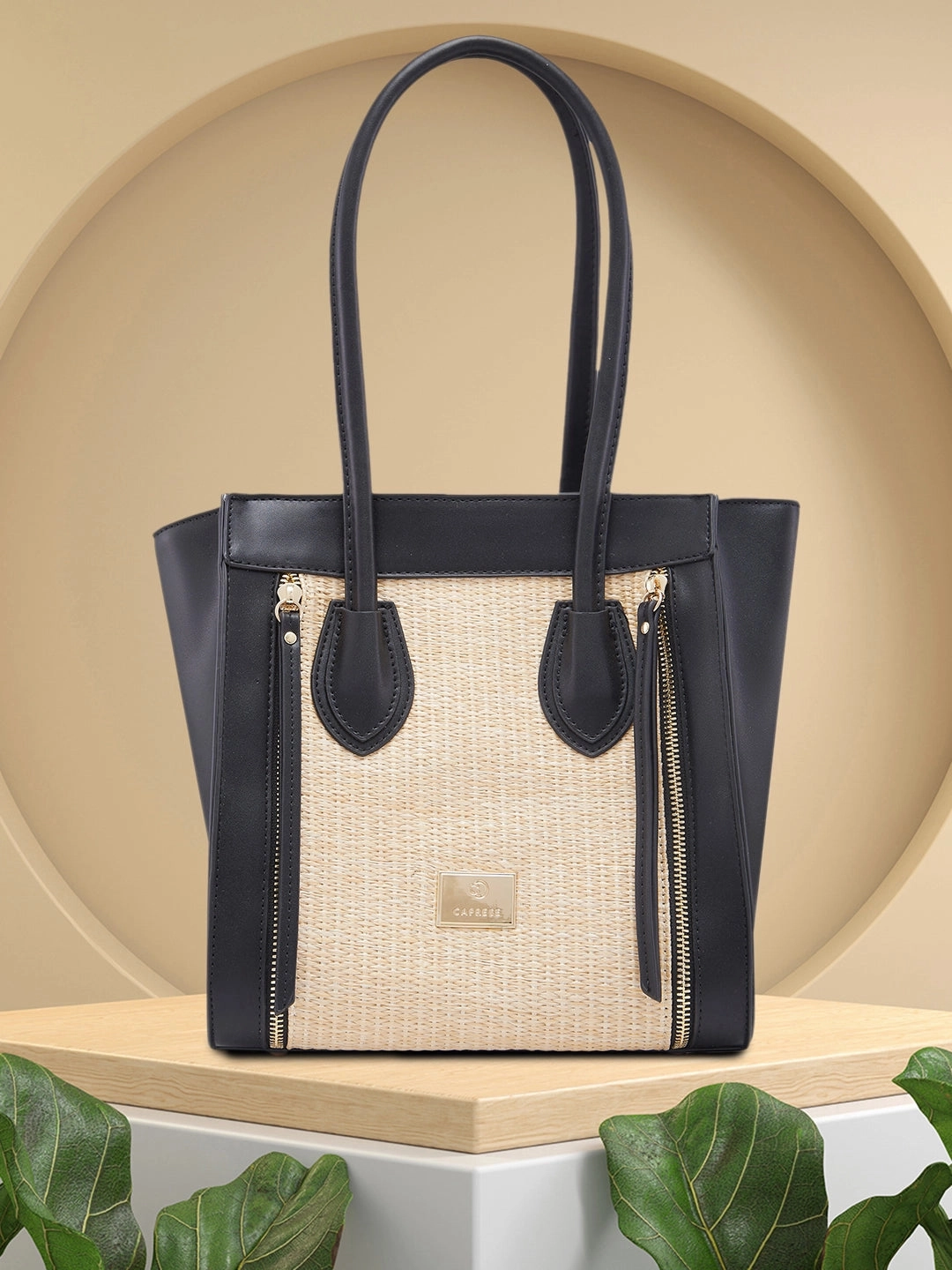 Caprese Georgia Medium Black Satchel Bag