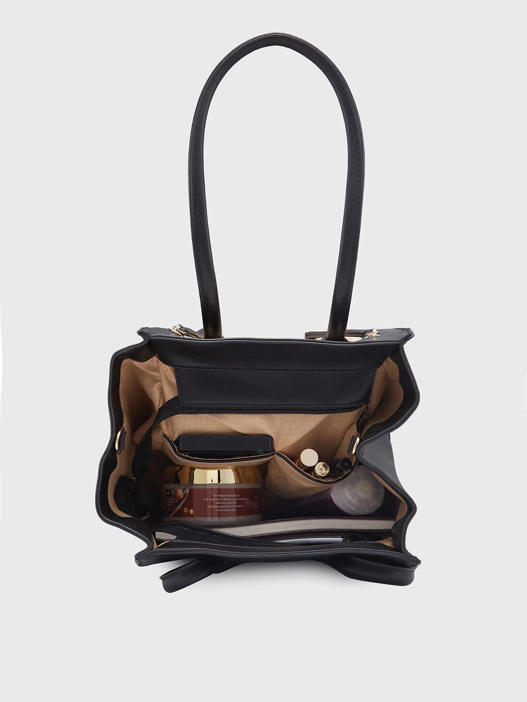 Caprese Georgia Medium Black Satchel Bag