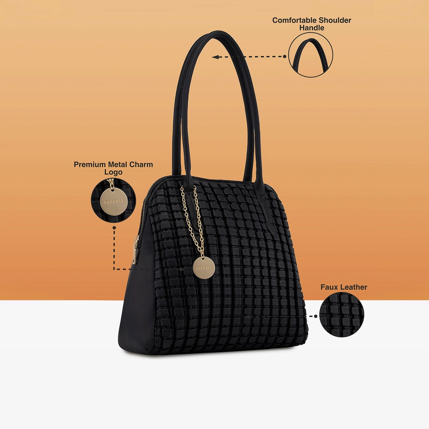 Caprese Havana Large Black Hobo Bag