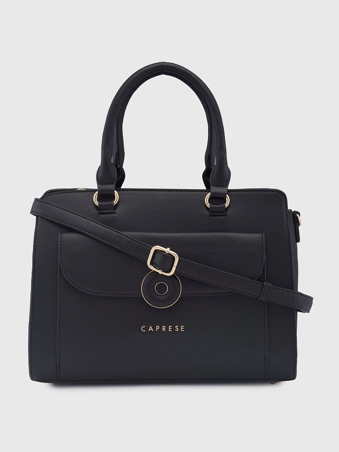 Caprese Jackie Medium Black Satchel Bag