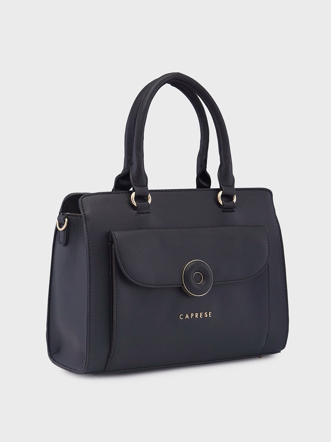 Caprese Jackie Medium Black Satchel Bag
