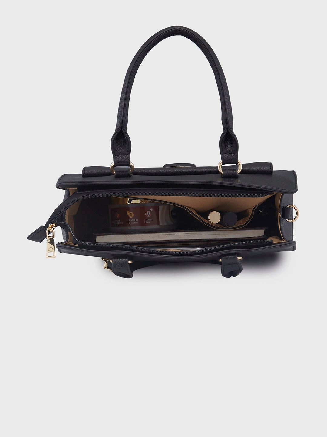 Caprese Jackie Medium Black Satchel Bag