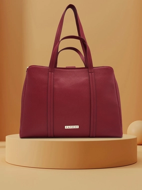 Caprese Jamie Medium Maroon Satchel Bag
