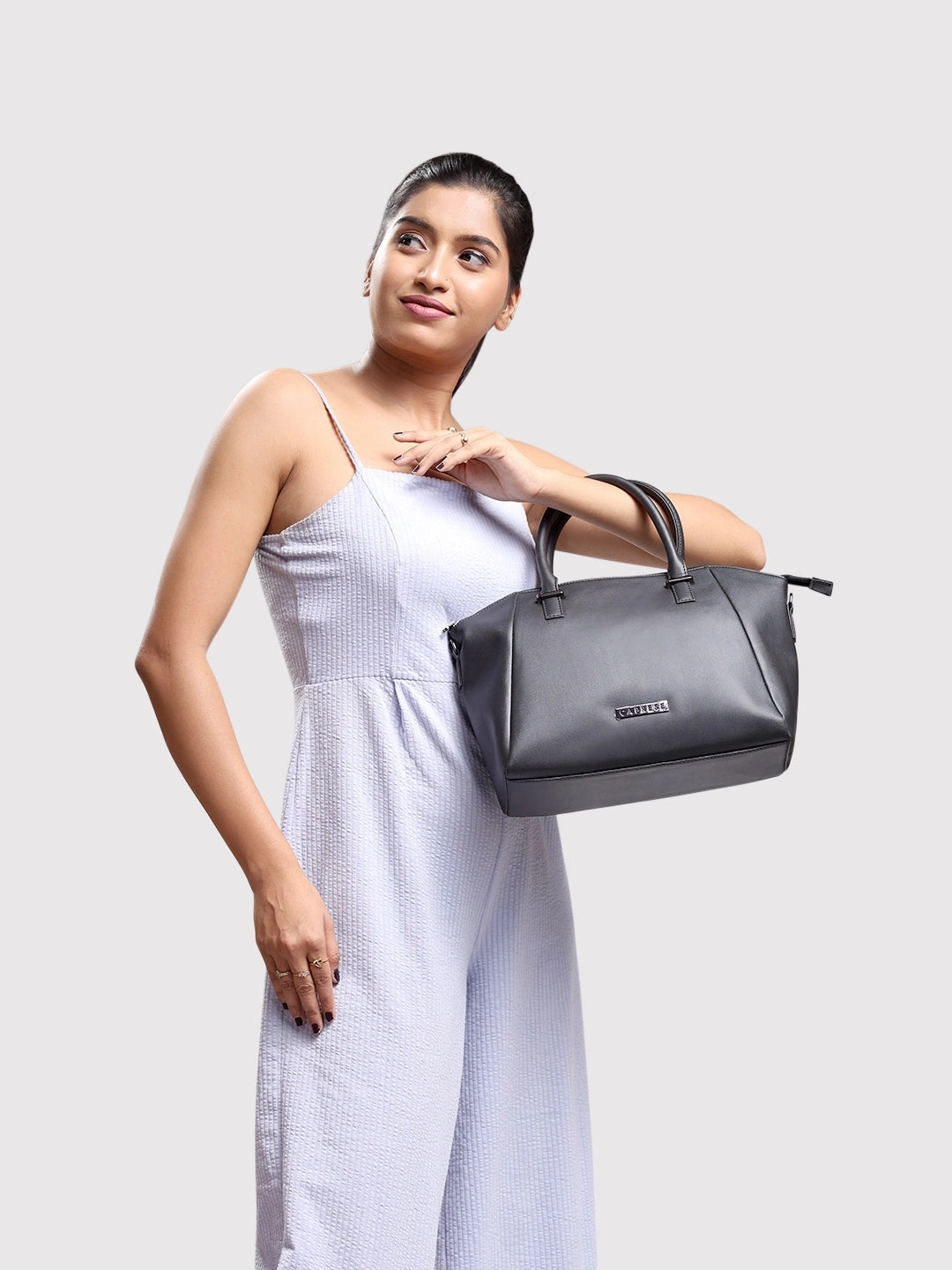 Caprese Jessy Small Black Satchel Bag