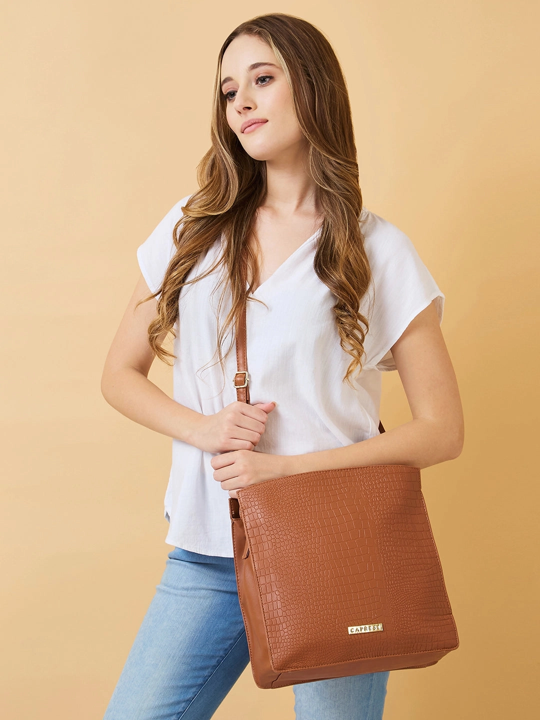 Caprese Jill Medium Brown Satchel Bag
